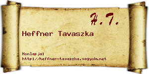 Heffner Tavaszka névjegykártya